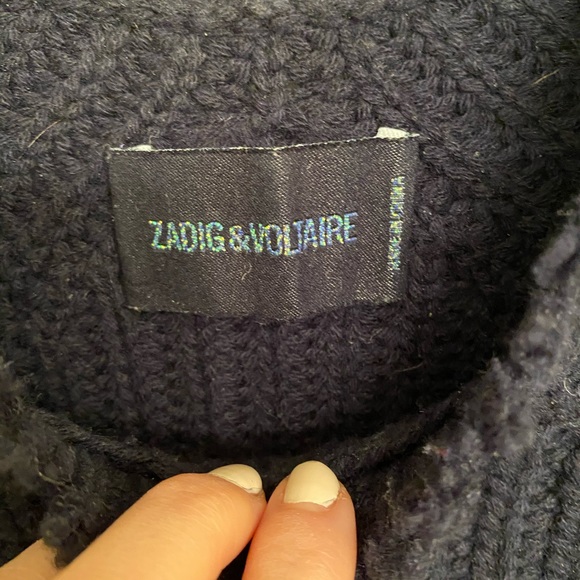 Zadig & Voltaire chunky raw edge sweater small - Picture 3 of 5